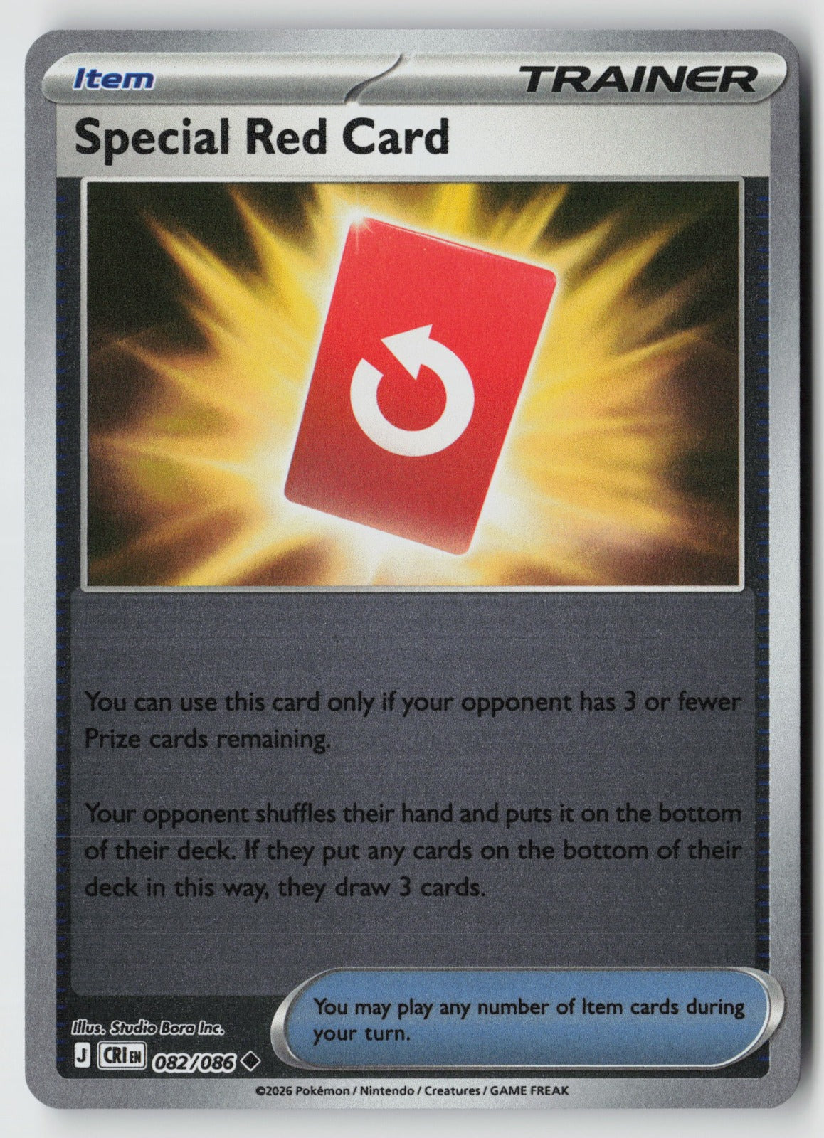 Special Red Card Uncommon Reverse Holo CRI 082/086 NM