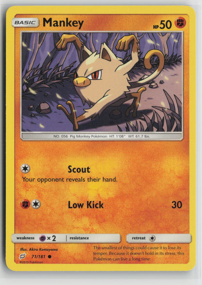 Mankey Common SM - Team Up 71/181 NM
