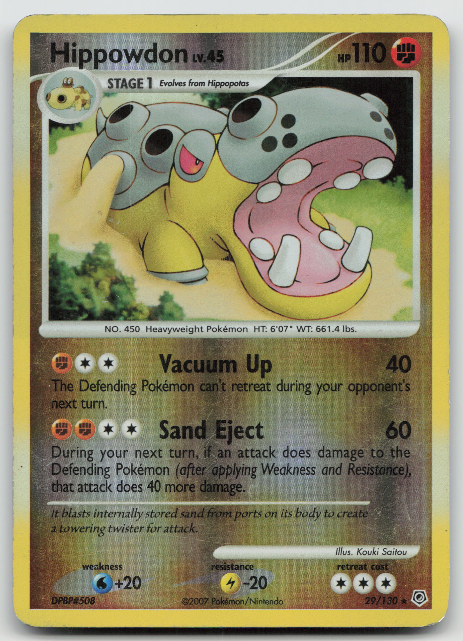 Hippowdon Rare Reverse Holo DP 29/130 HP