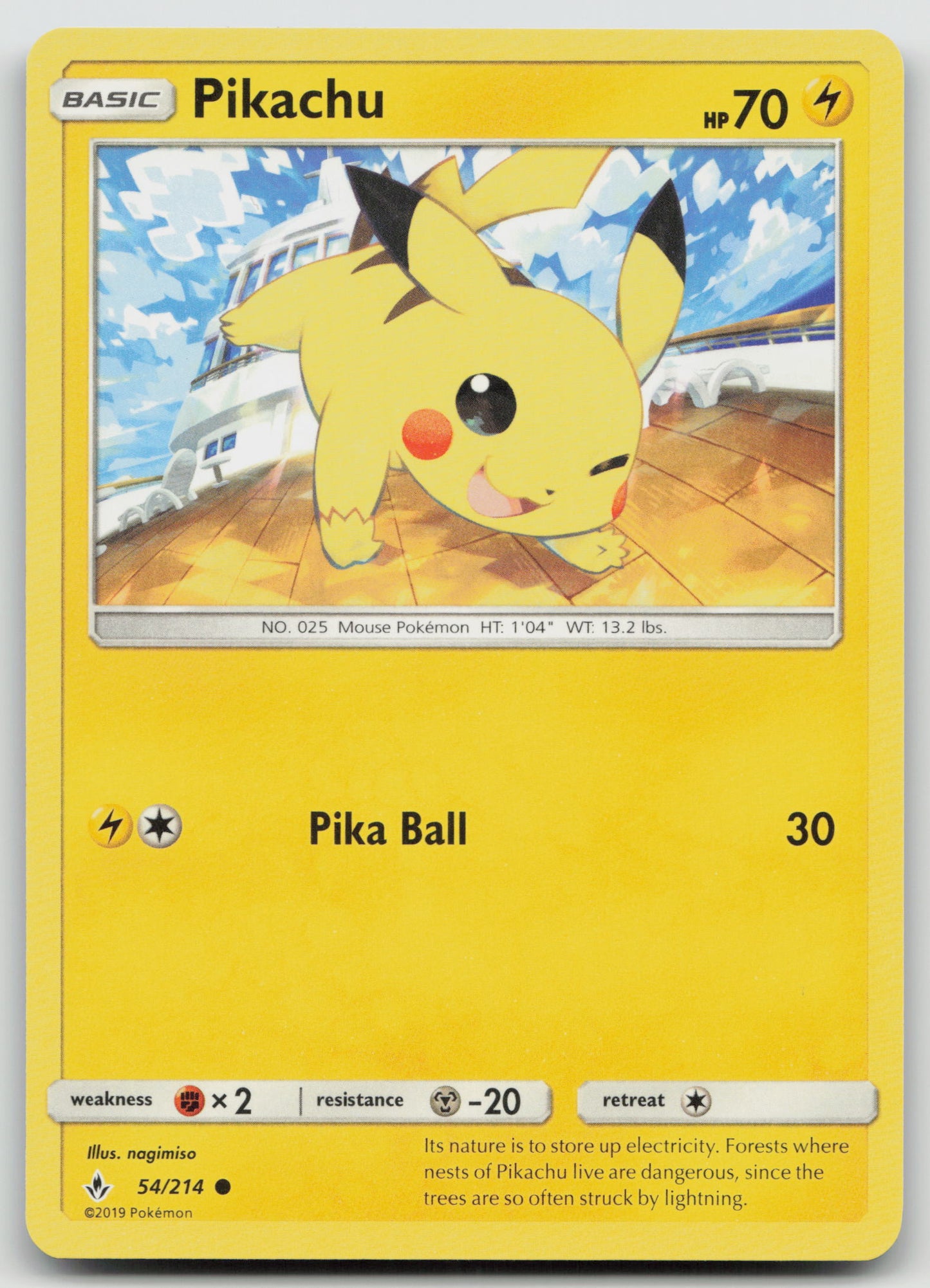 Pikachu Common Normal SM10 54/214 NM