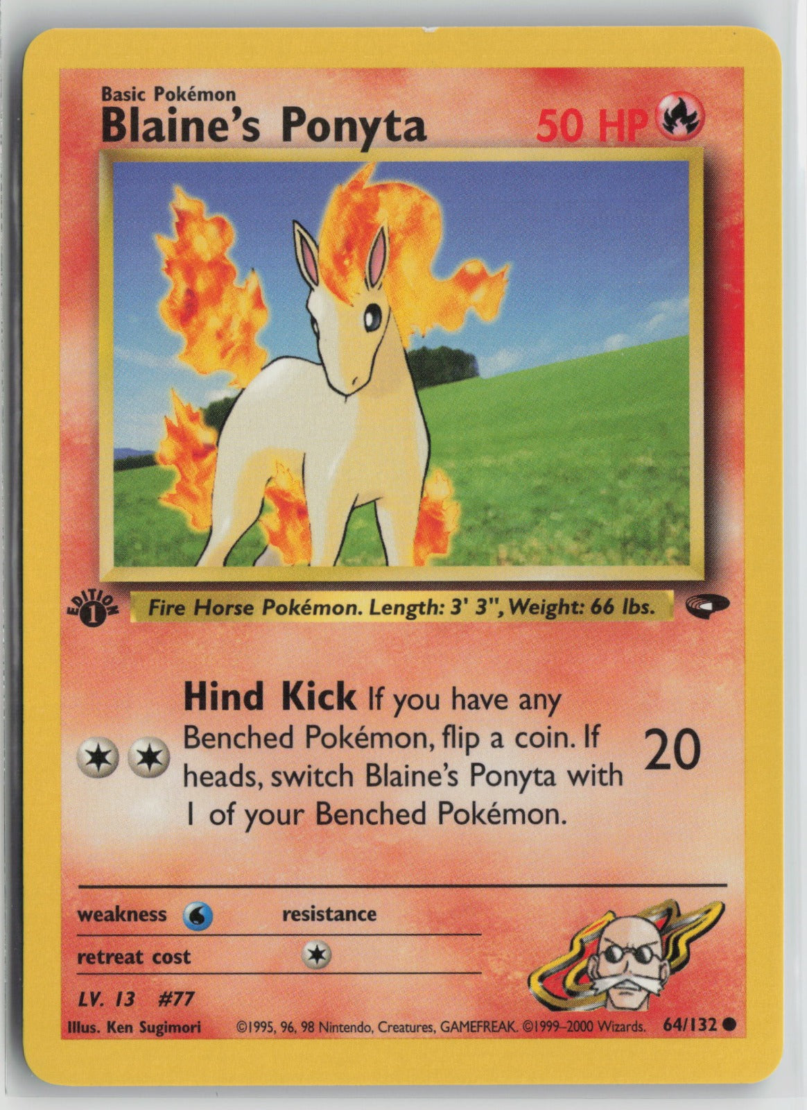Blaine's Ponyta Common 1st Edition G2 064/132 NM