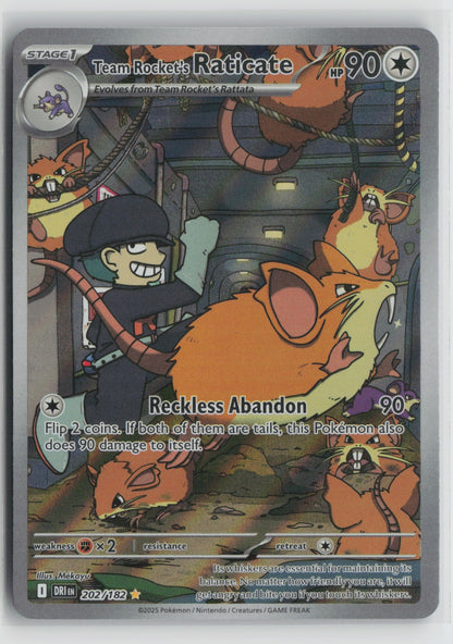 Team Rocket's Raticate Illustration Rare Holo DRI 202/182 NM- B