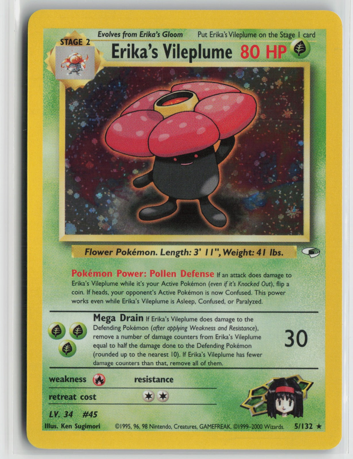 Erika's Vileplume Holo Rare Unlimited G1 005/132 NM