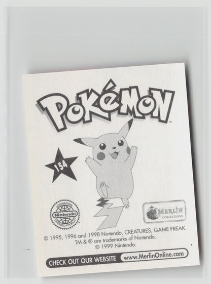 Ash & Pikachu - Merlin Topps Sticker 1999 #154 NM (Back)