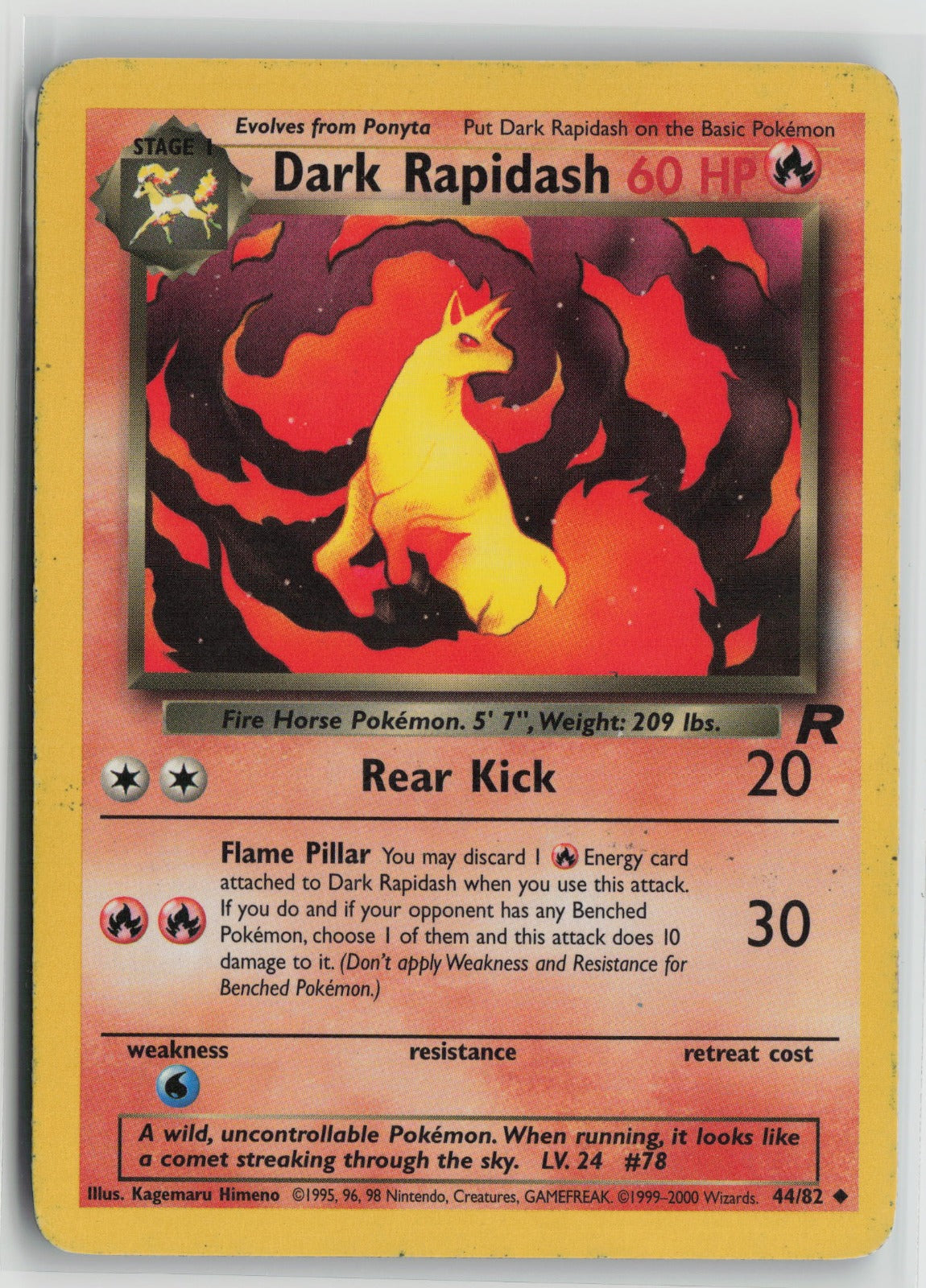 Dark Rapidash Uncommon Unlimited TR 44/82 DMG