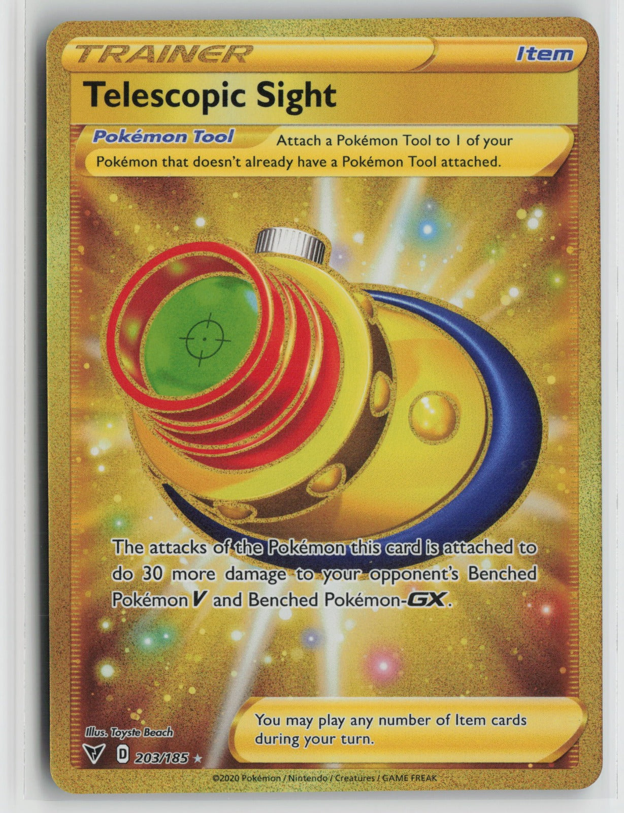 Telescopic Sight (Secret) Secret Rare Holo SWSH04 203/185 NM