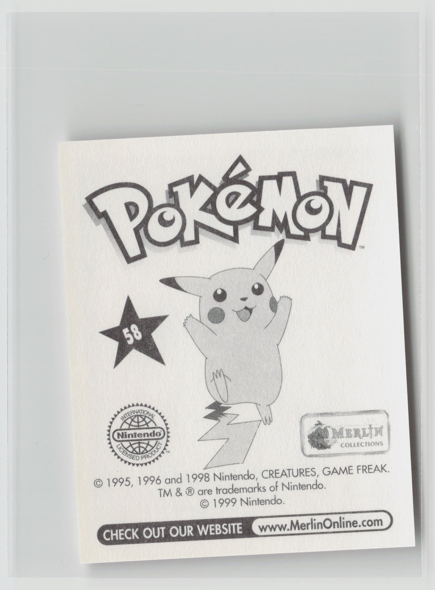 Growlithe - Merlin Topps Sticker 1999 #58 NM (Back)