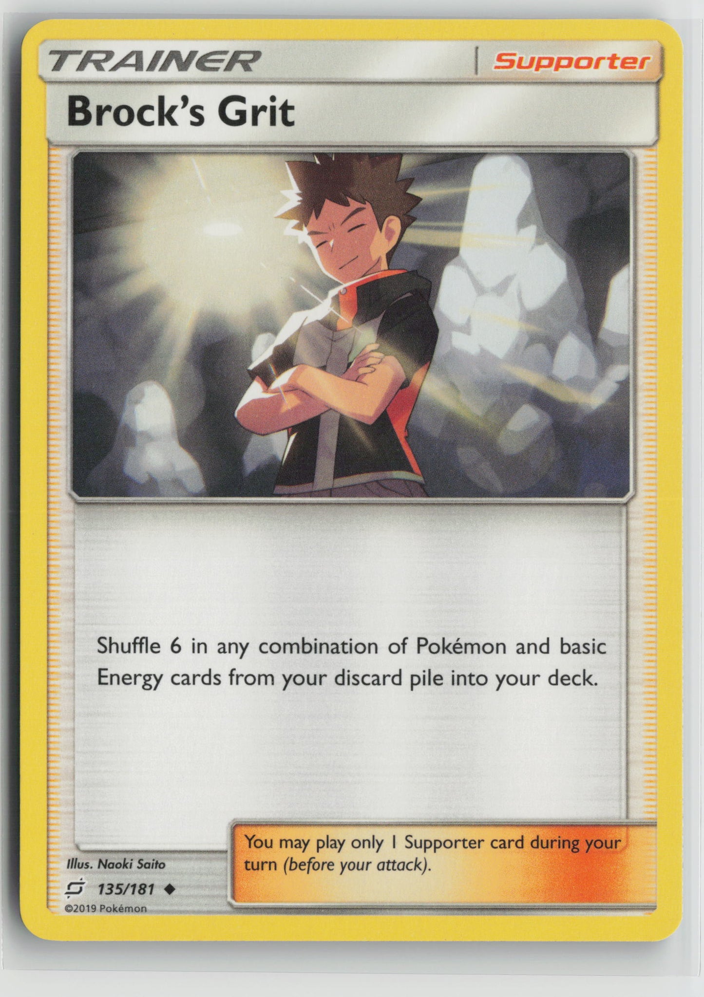 Brock's Grit Uncommon SM - Team Up 135/181 NM