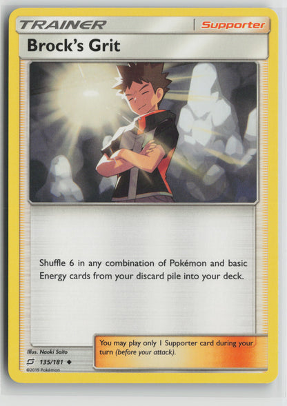 Brock's Grit Uncommon SM - Team Up 135/181 NM