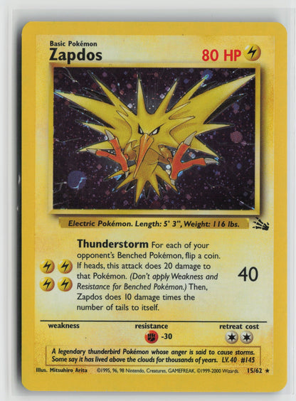 Zapdos (15) Holo Rare Unlimited FO 15/62 MP