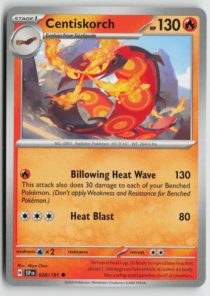 Centiskorch Common SV08: Surging Sparks 028/191 NM