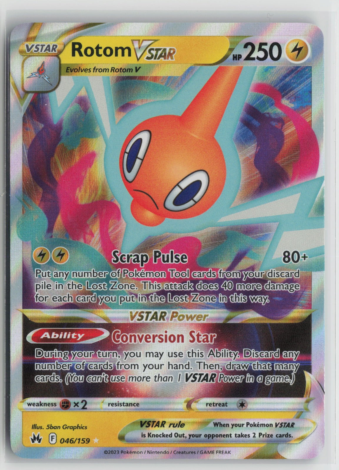 Rotom VSTAR Ultra Rare Holo CRZ 046/159 NM
