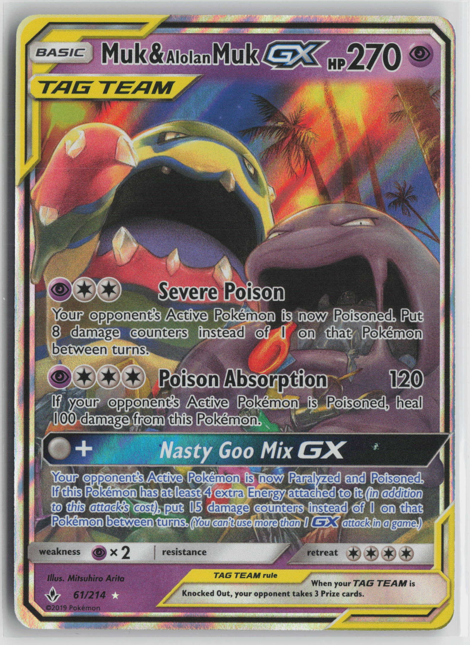 Muk & Alolan Muk GX Ultra Rare Holo SM10 61/214 NM