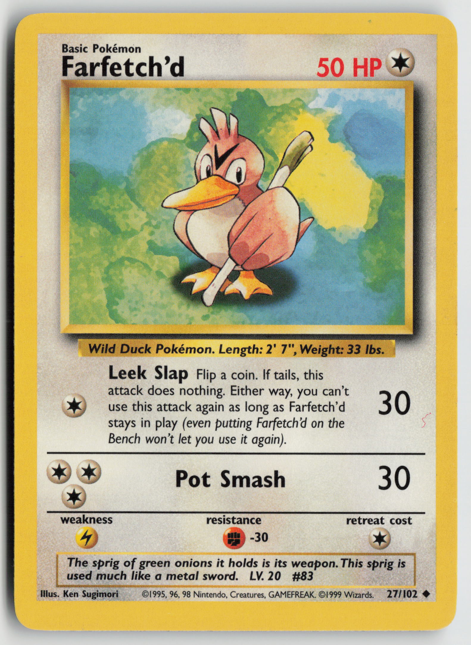 Farfetch'd Uncommon Base Set 027/102 MP