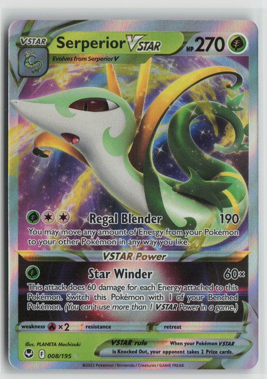 Serperior VSTAR Ultra Rare Holo SWSH12 008/195 NM