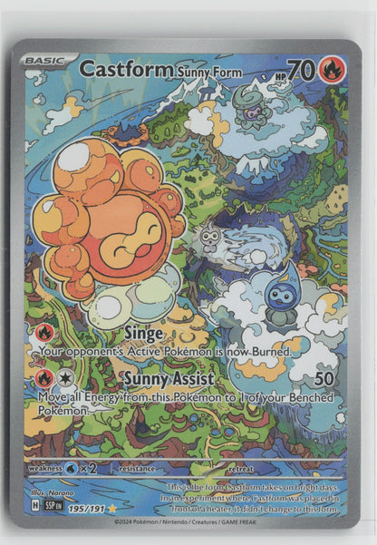Castform Sunny Form Illustration Rare Holo SSP 195/191 NM
