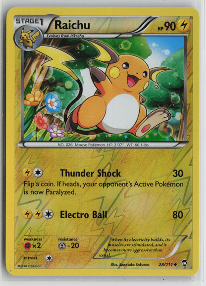 Raichu Uncommon Reverse Holo FFI 28/111 NM