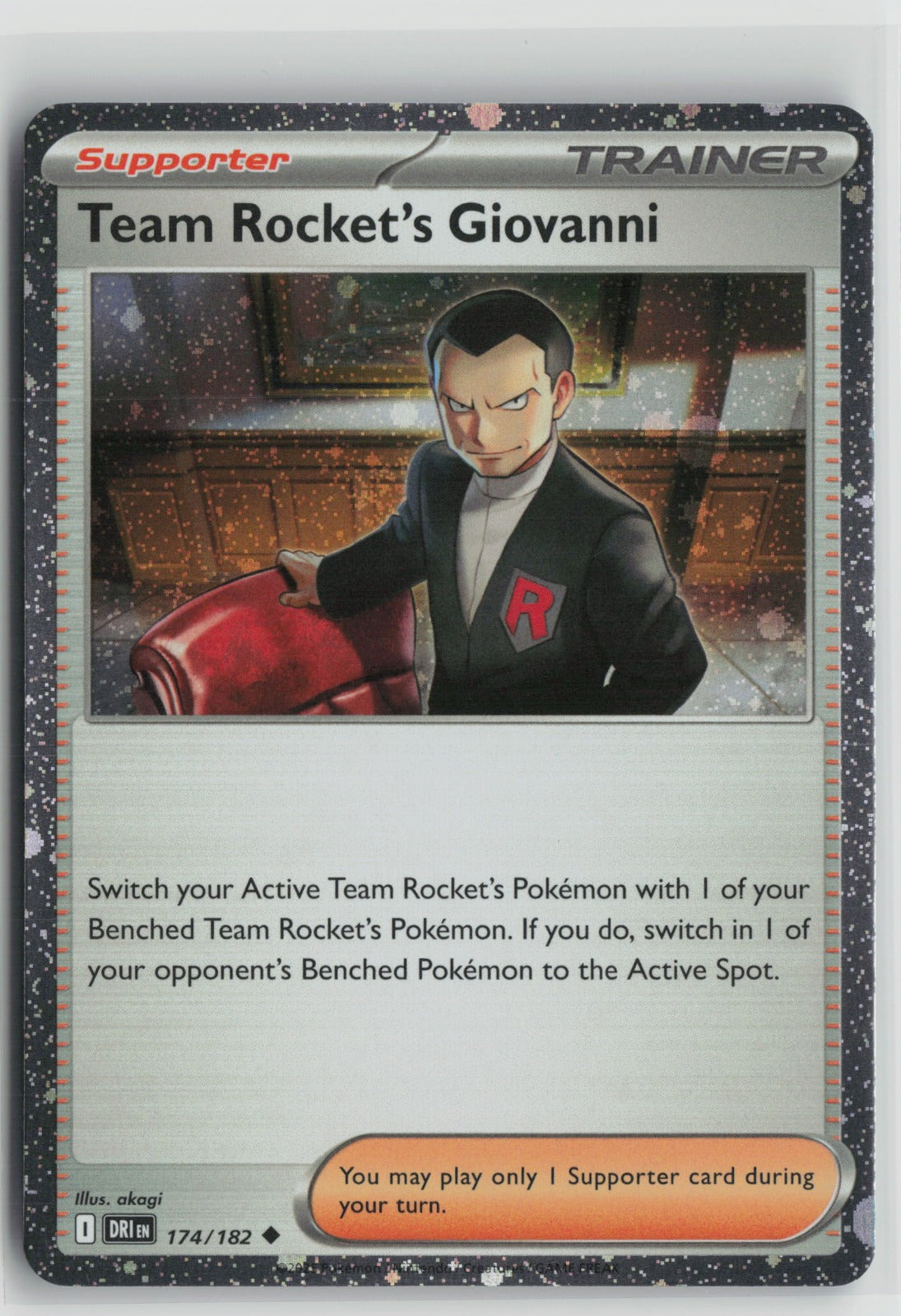 Team Rocket's Giovanni (Cosmos Holo) Uncommon Holo MCAP 174/182 NM