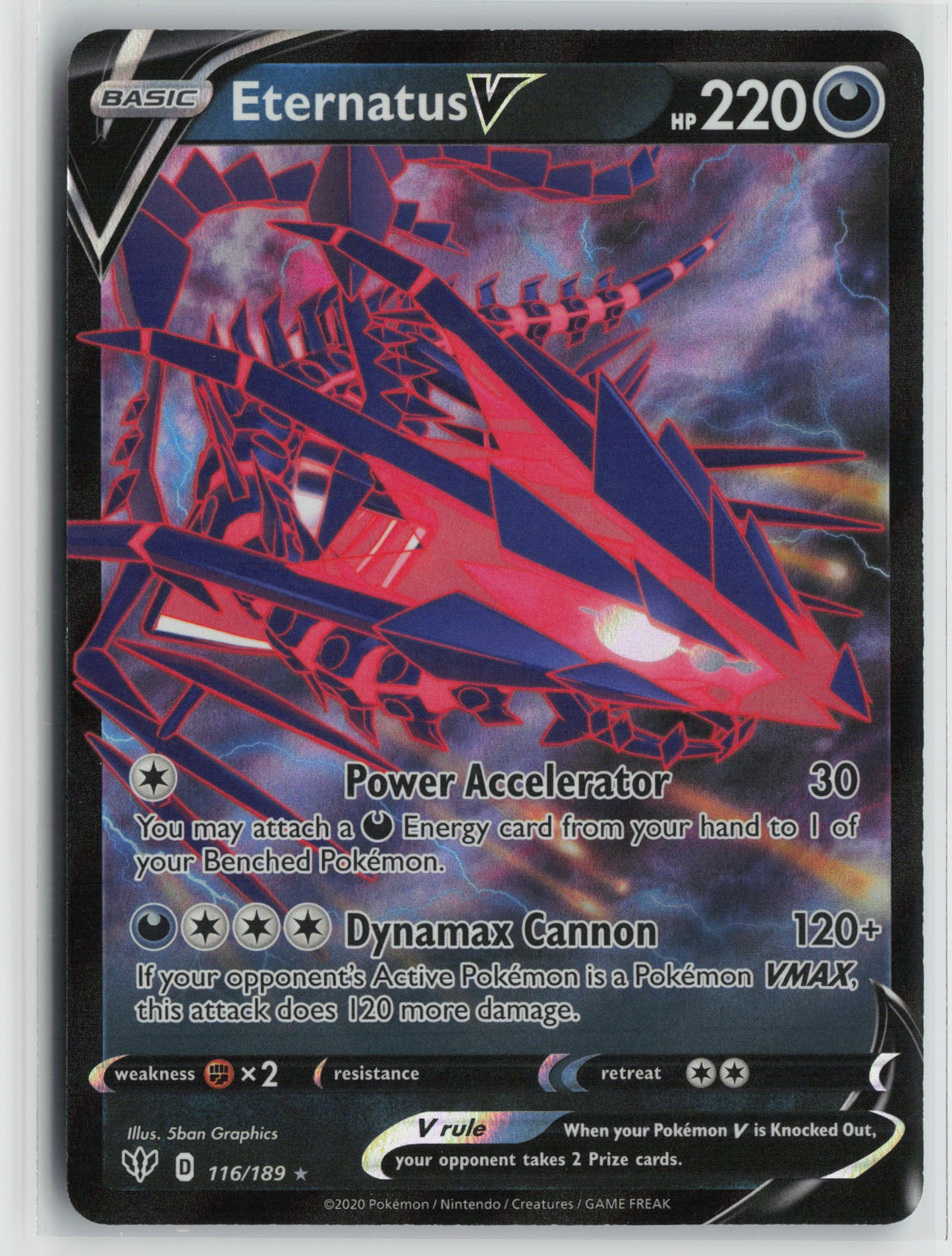 Eternatus V Ultra Rare SWSH03: Darkness Ablaze 116/189 NM