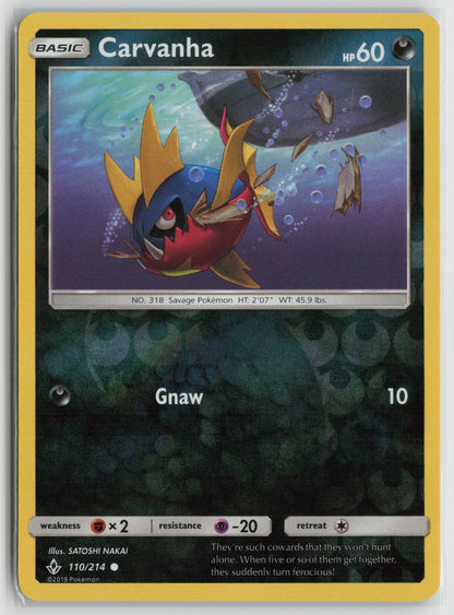 Carvanha Common Reverse Holo SM10 110/214 NM