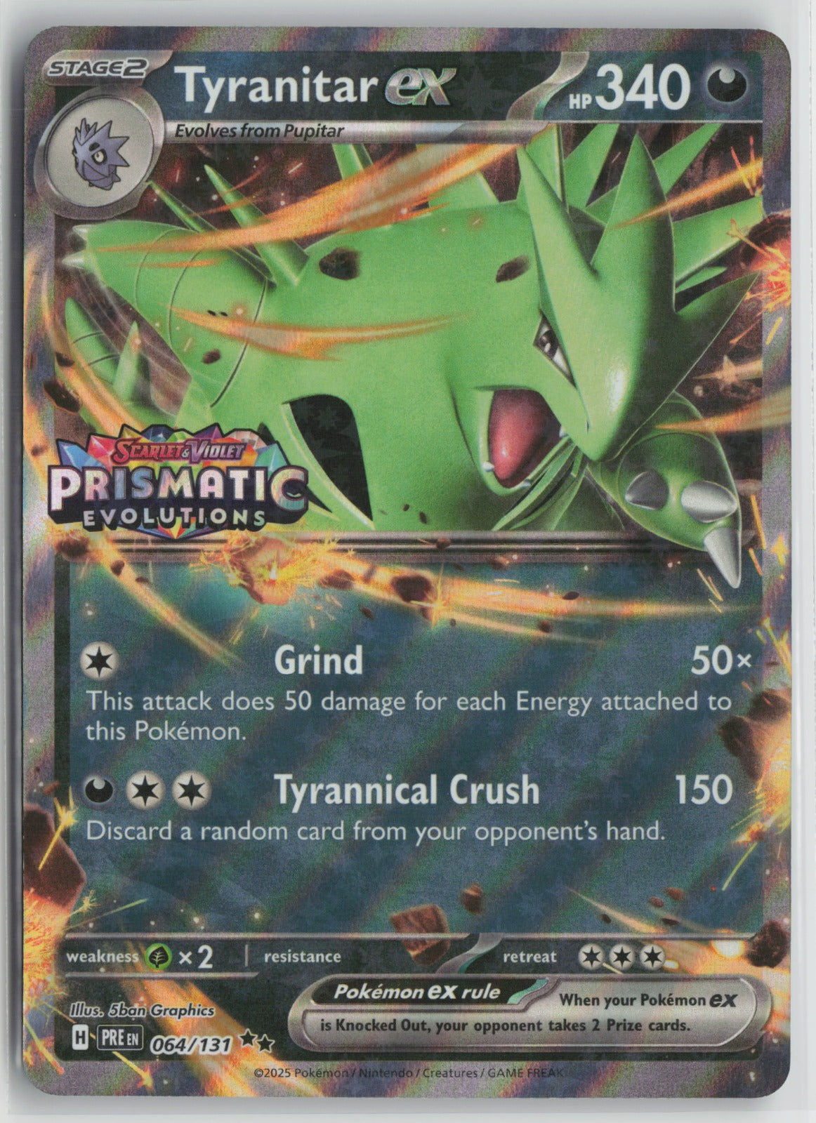 Tyranitar ex (Prismatic Evolutions Stamp) Double Rare Holo MCAP 064/131 NM