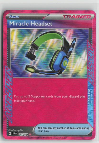 Miracle Headset ACE SPEC Rare Holo SSP 183/191 NM