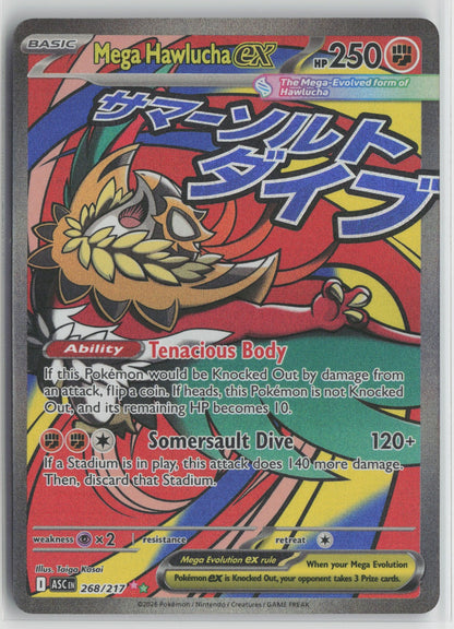 Mega Hawlucha ex Mega Attack Rare Holo ASC 268/217 NM