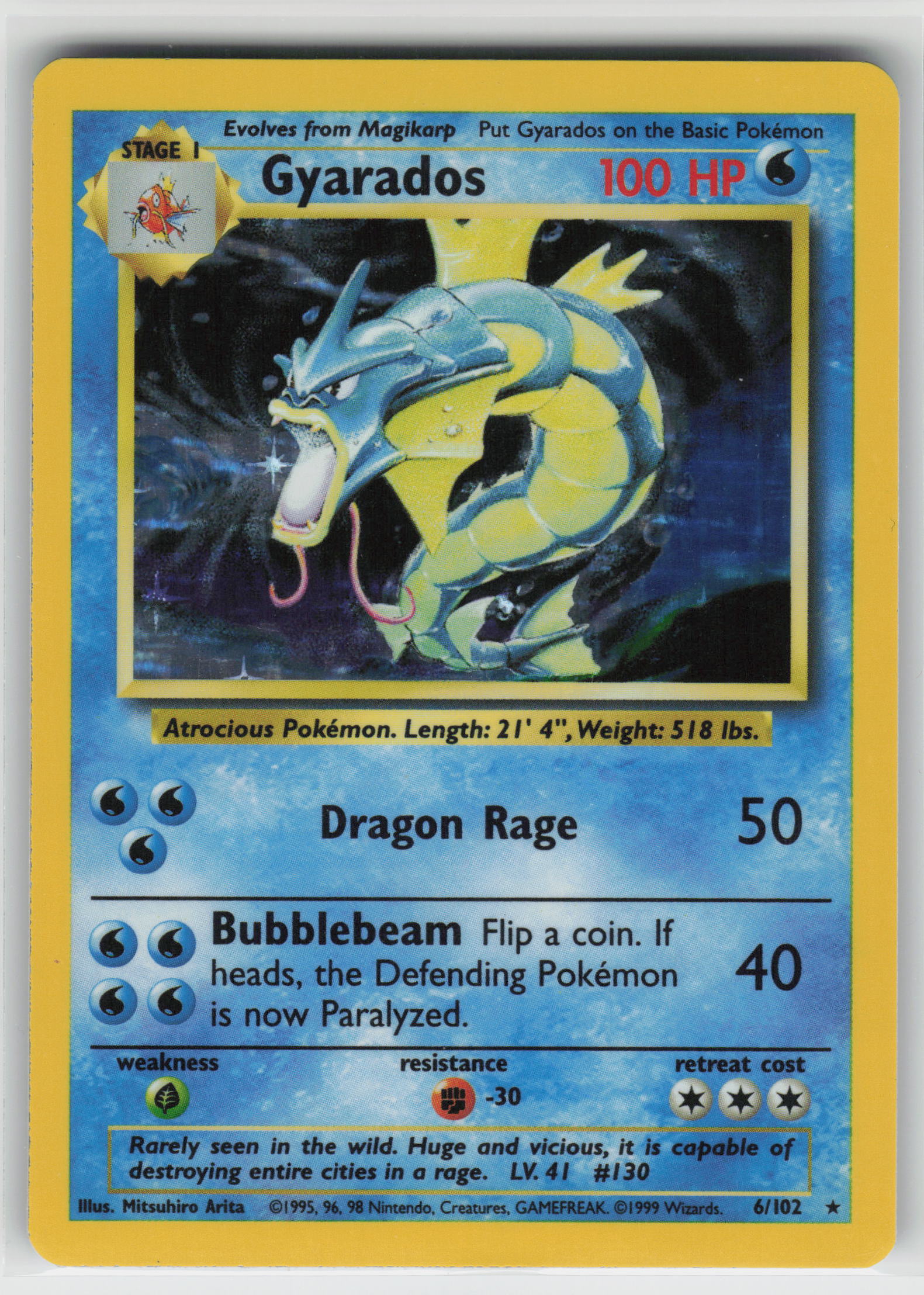 Gyarados Holo Rare Base Set 006/102 LP