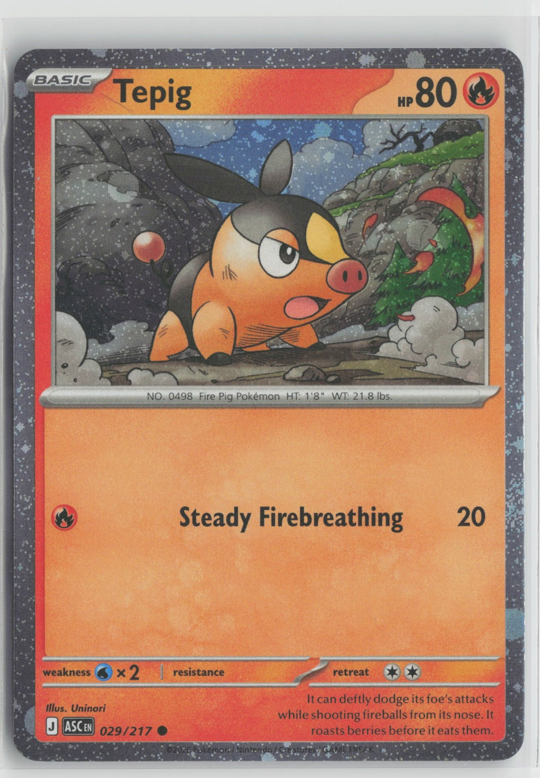Tepig - (Cosmos Holo) Common Holo MCAP 029/217 NM