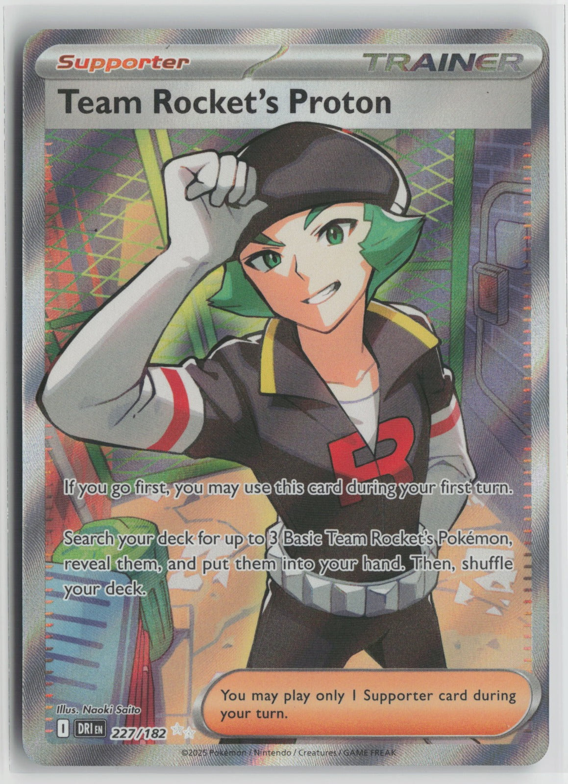 Team Rocket's Proton Ultra Rare Holo DRI 227/182 NM