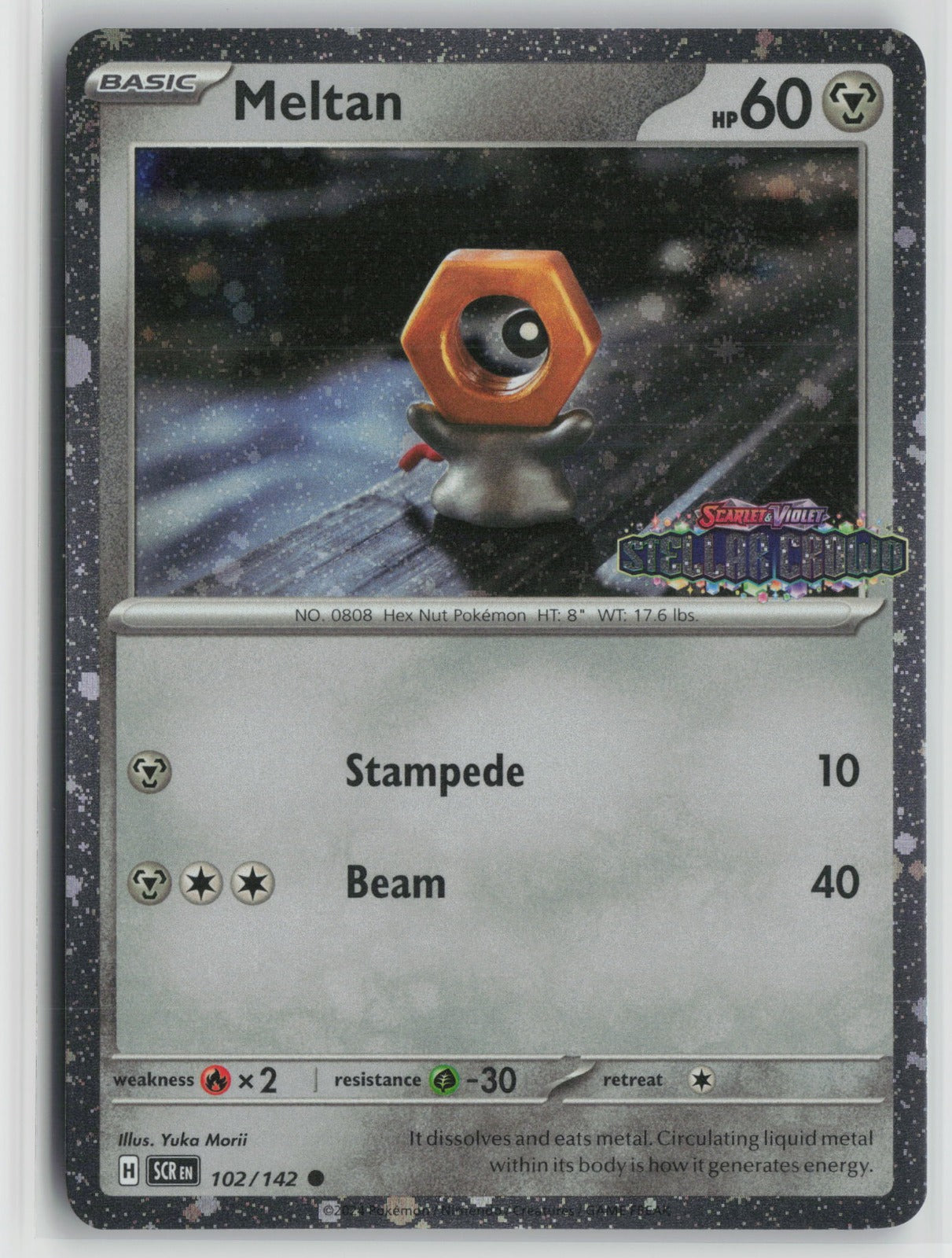 Meltan (Stellar Crown Stamped) Common Holo MCAP 102/142 NM