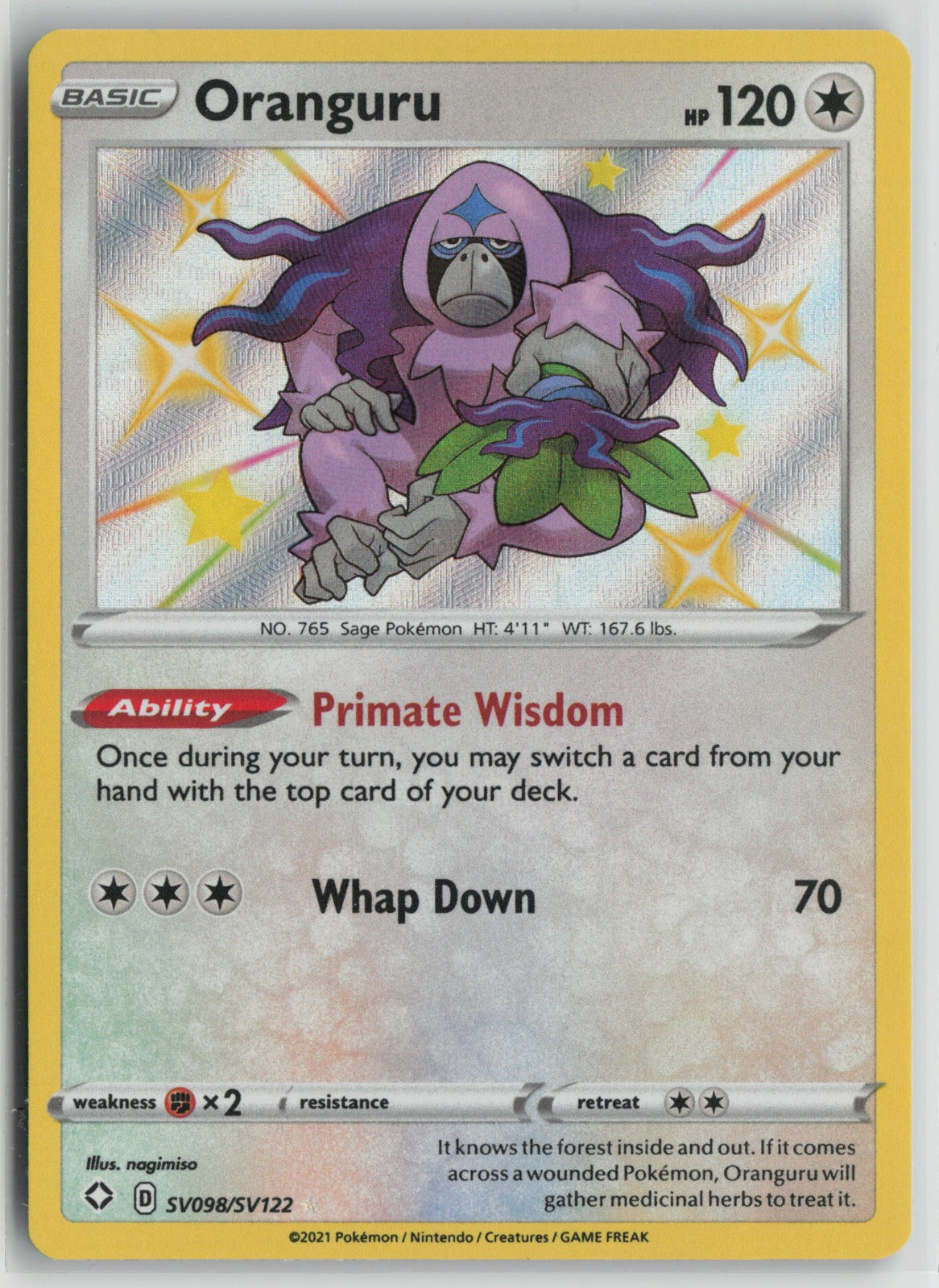 Oranguru Shiny Holo Rare Holo SHFSV SV098/SV122 NM