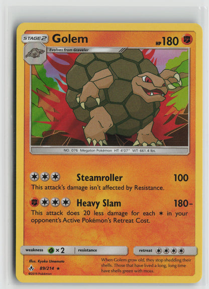 Golem Holo Rare Holo SM10 89/214 NM