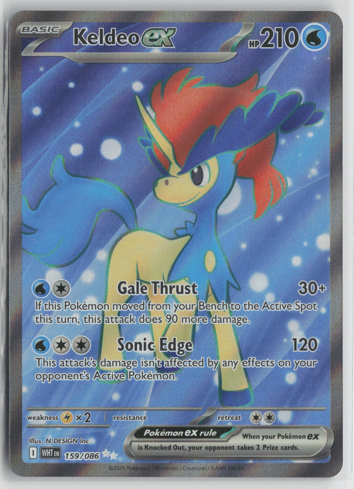 Keldeo ex Ultra Rare Holo WHT 159/086 NM