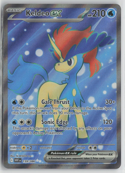 Keldeo ex Ultra Rare Holo WHT 159/086 NM