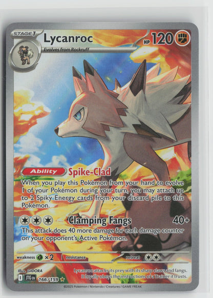 Lycanroc Illustration Rare Holo JTG 166/159 NM