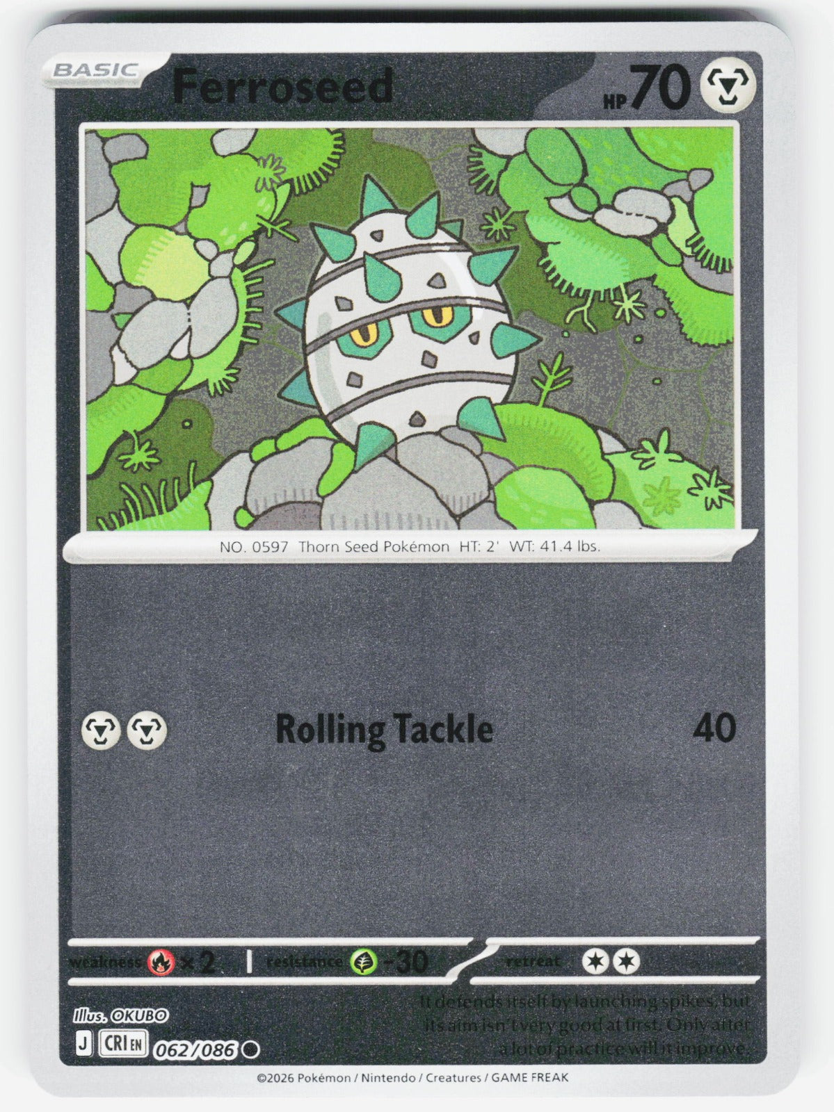 Ferroseed Common Reverse Holo CRI 062/086 NM