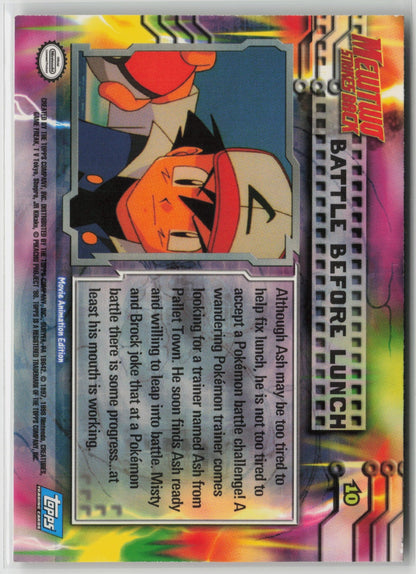 Topps Battle Before Lunch Mewtwo Strikes Back #10 NM (Back)