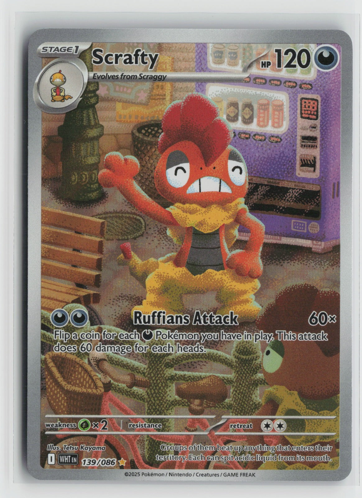 Scrafty Illustration Rare Holo WHT 139/086 NM