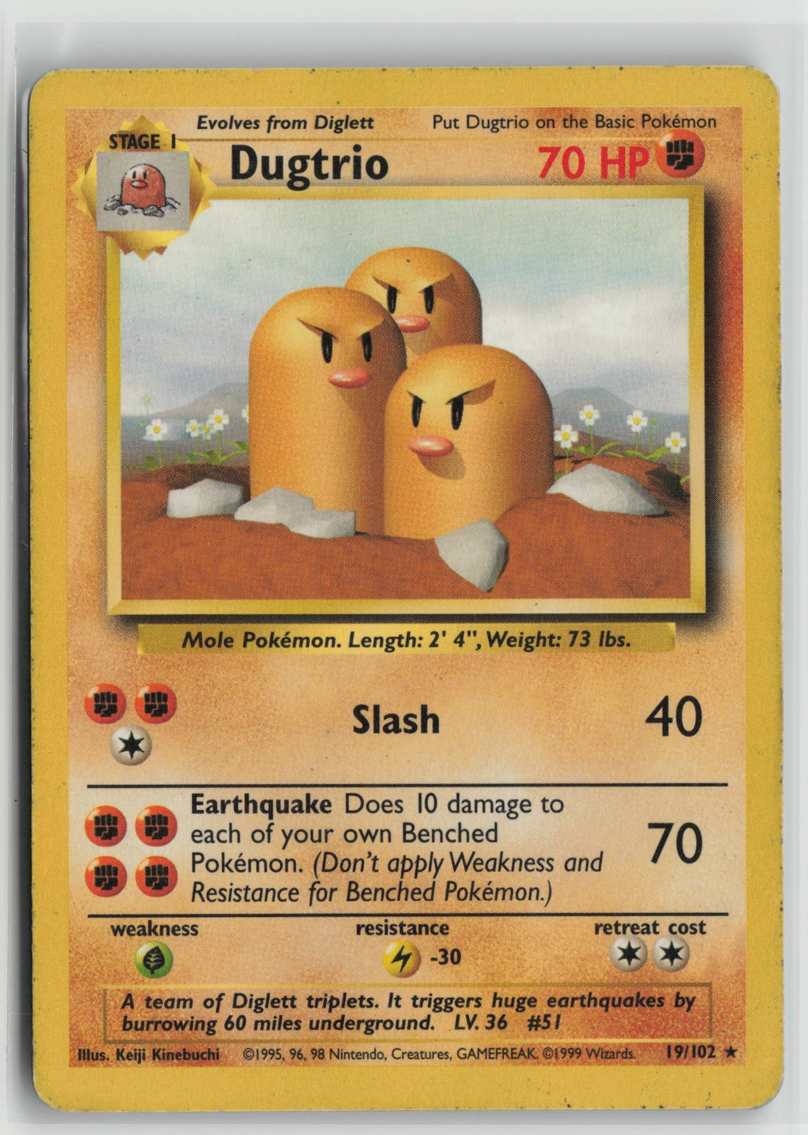 Dugtrio Rare BS 019/102 MP