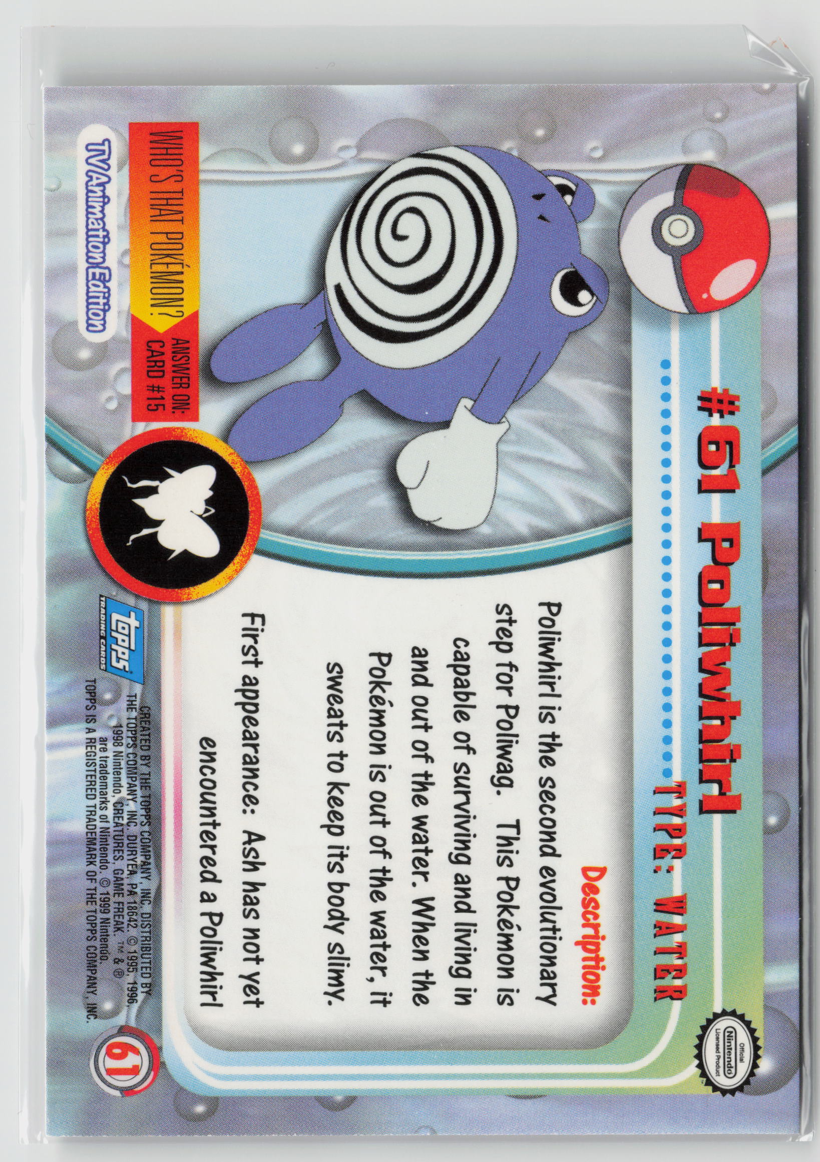 Pidgeotto #17 Topps TV Animation Series 1999 Non-Holo NM (Back)