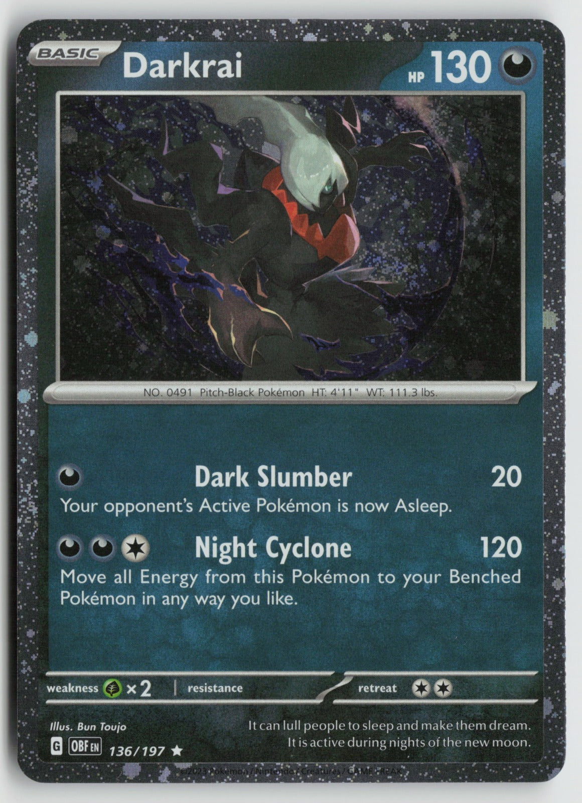 Darkrai (Cosmos Holo) Rare Holo MCAP 136/197 NM