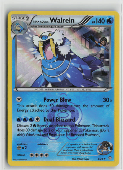 Team Aqua's Walrein Holo Rare Holo DCR 5/34 DMG