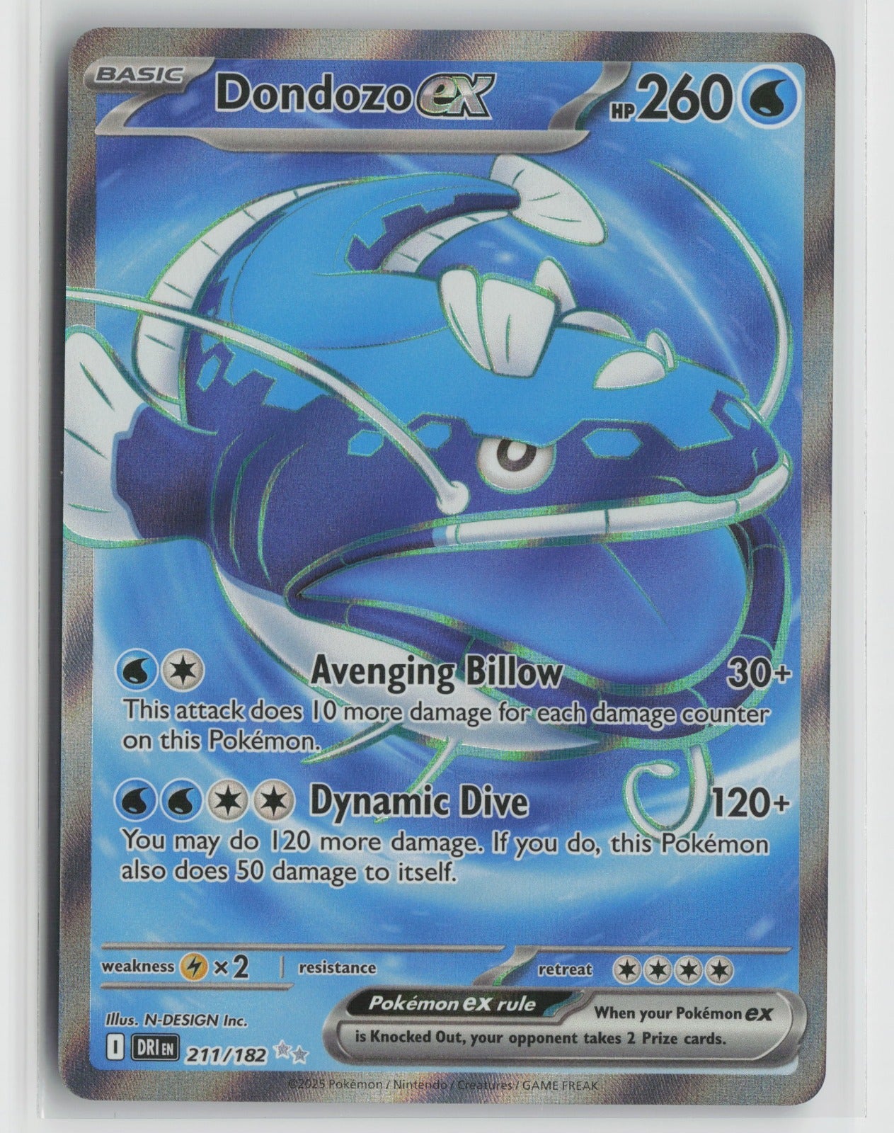Dondozo ex - Ultra Rare Holo DRI 211/182 NM