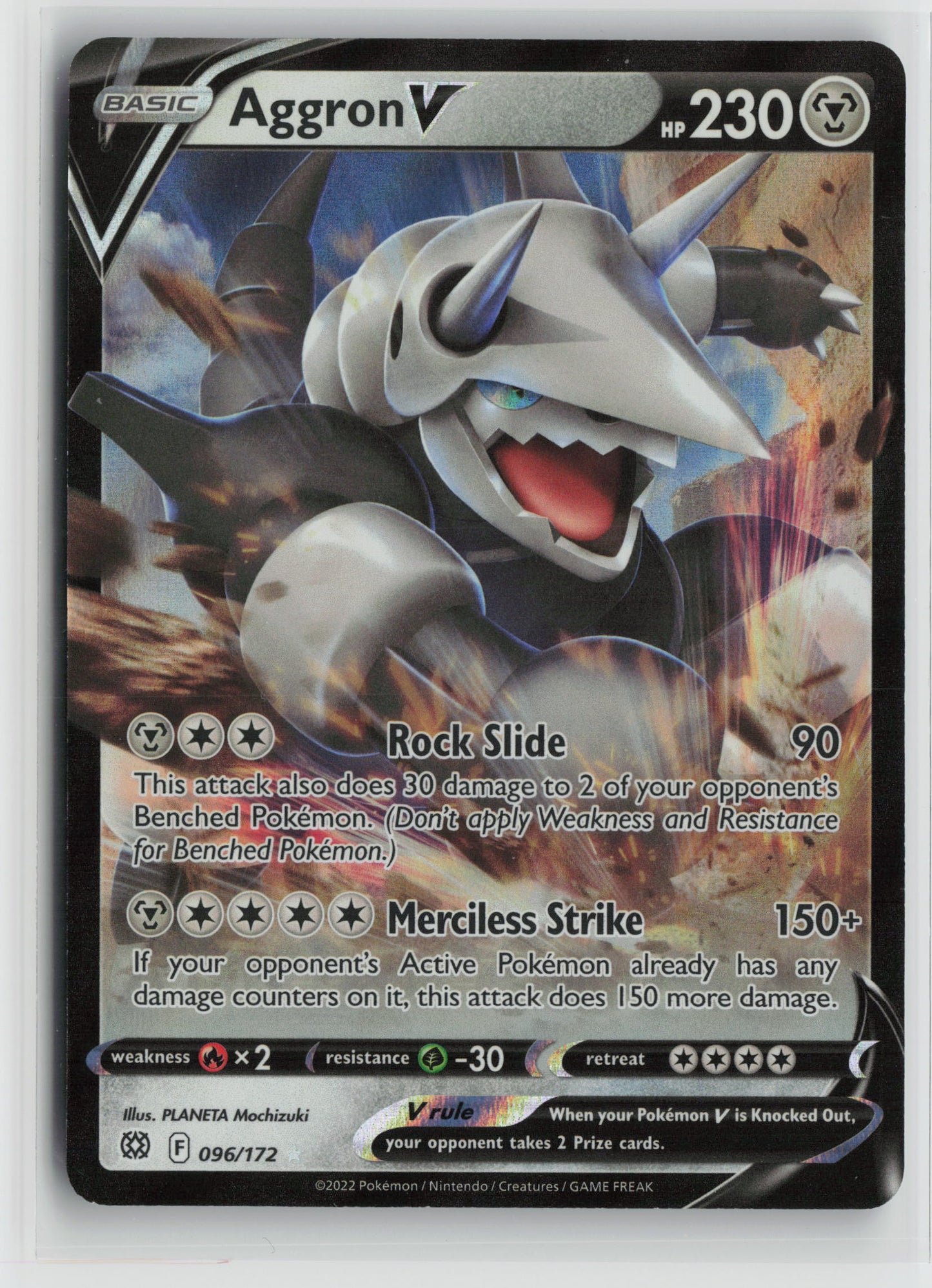 Aggron V Ultra Rare SWSH09: Brilliant Stars 096/172 NM