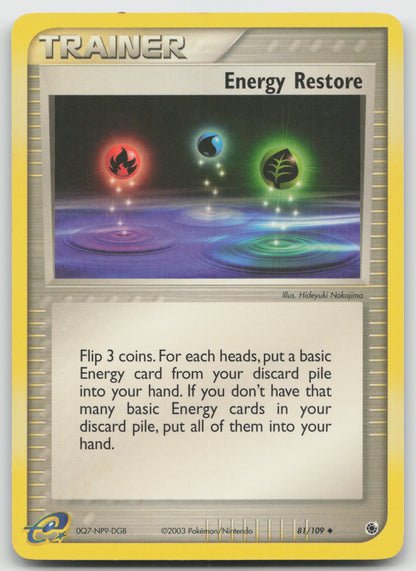 Energy Restore Uncommon Ruby and Sapphire 81/109 LP