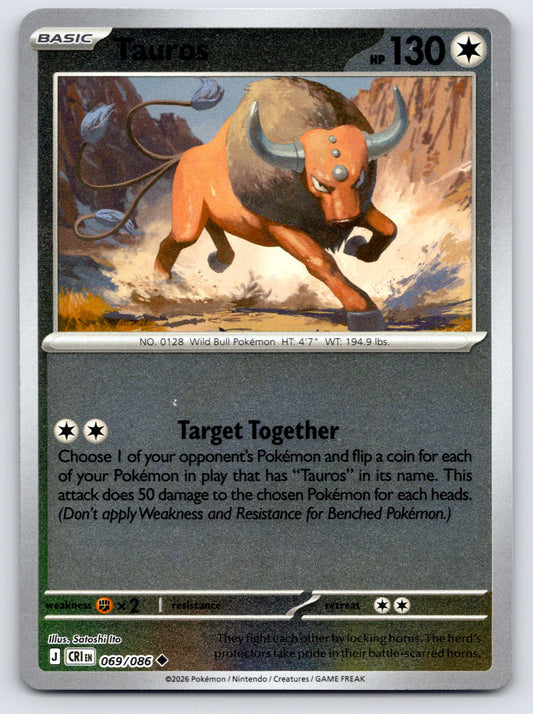Tauros Uncommon Reverse Holo CRI 069/086 NM