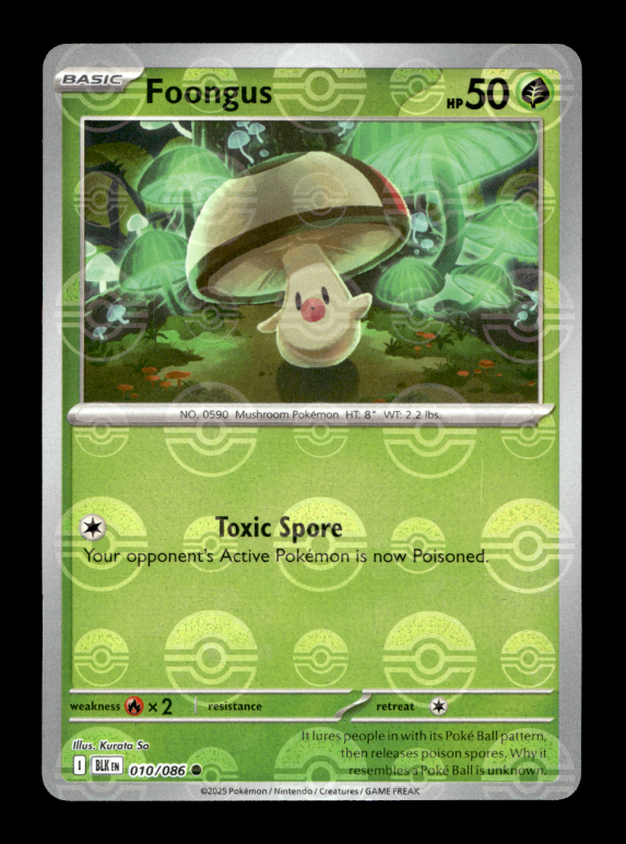 Foongus (Poke Ball Pattern) Common Holo BLK 010/086 NM