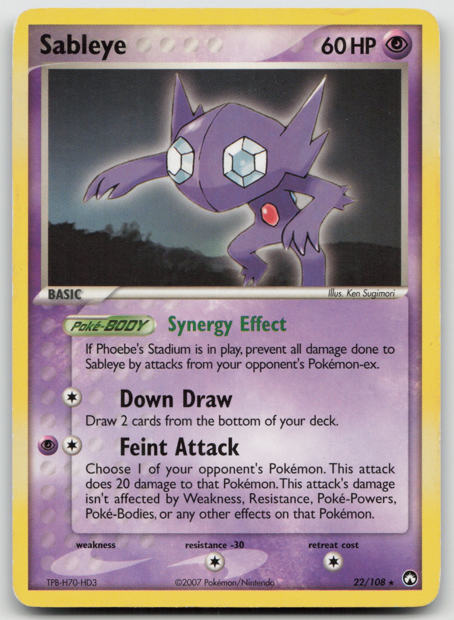Sableye Rare Normal PK 22/108 HP