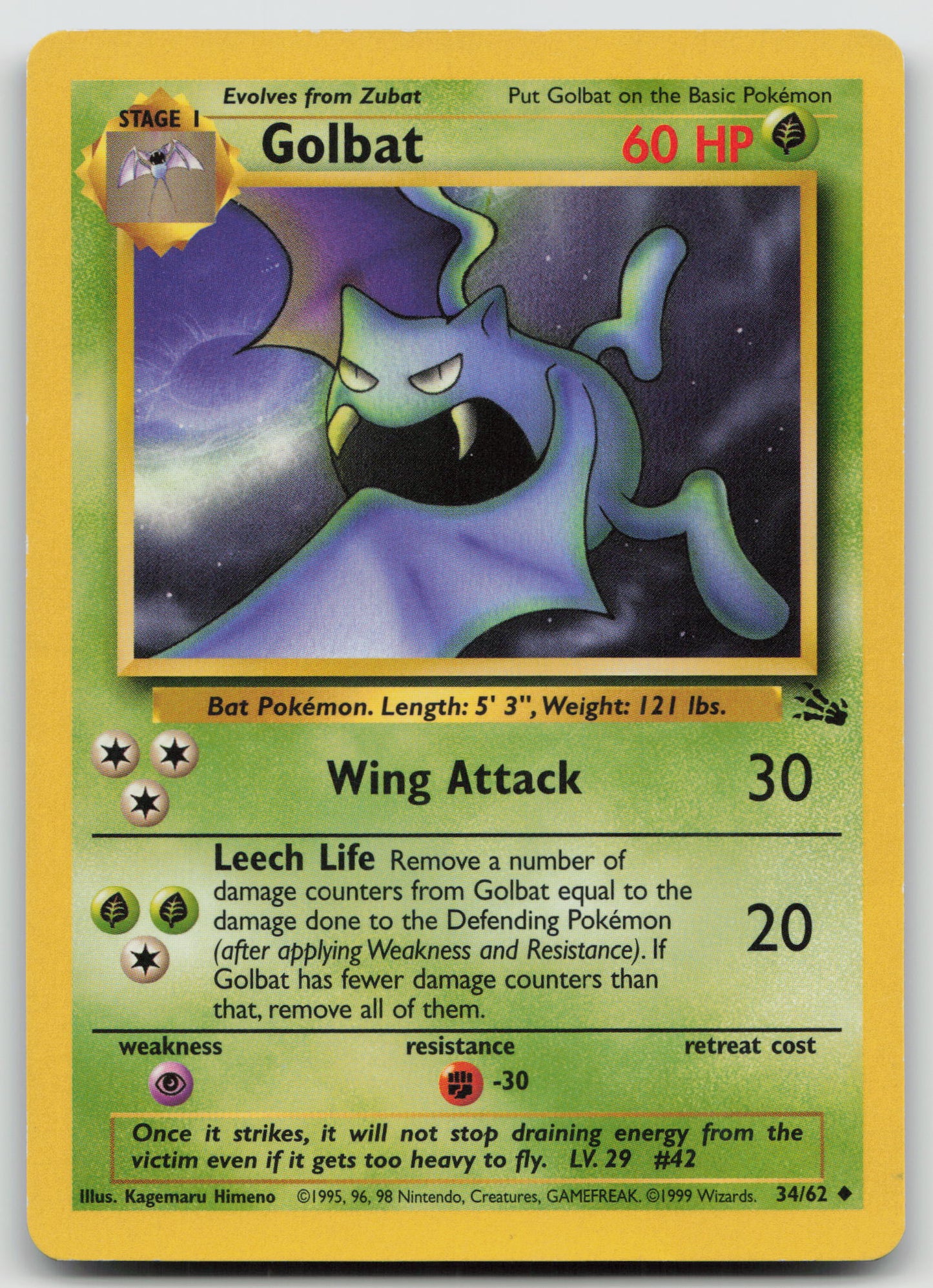 Golbat Uncommon Unlimited FO 34/62 MP